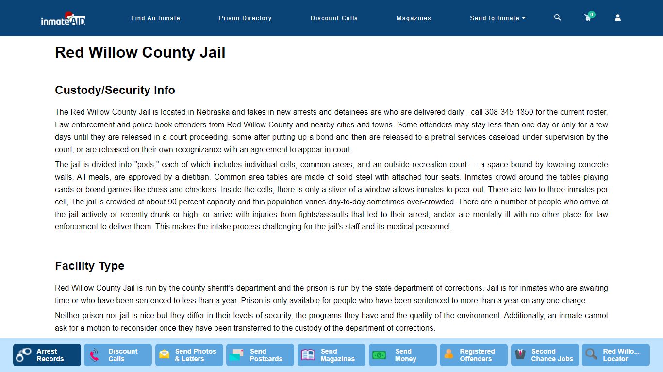Red Willow County Jail - InmateAid
