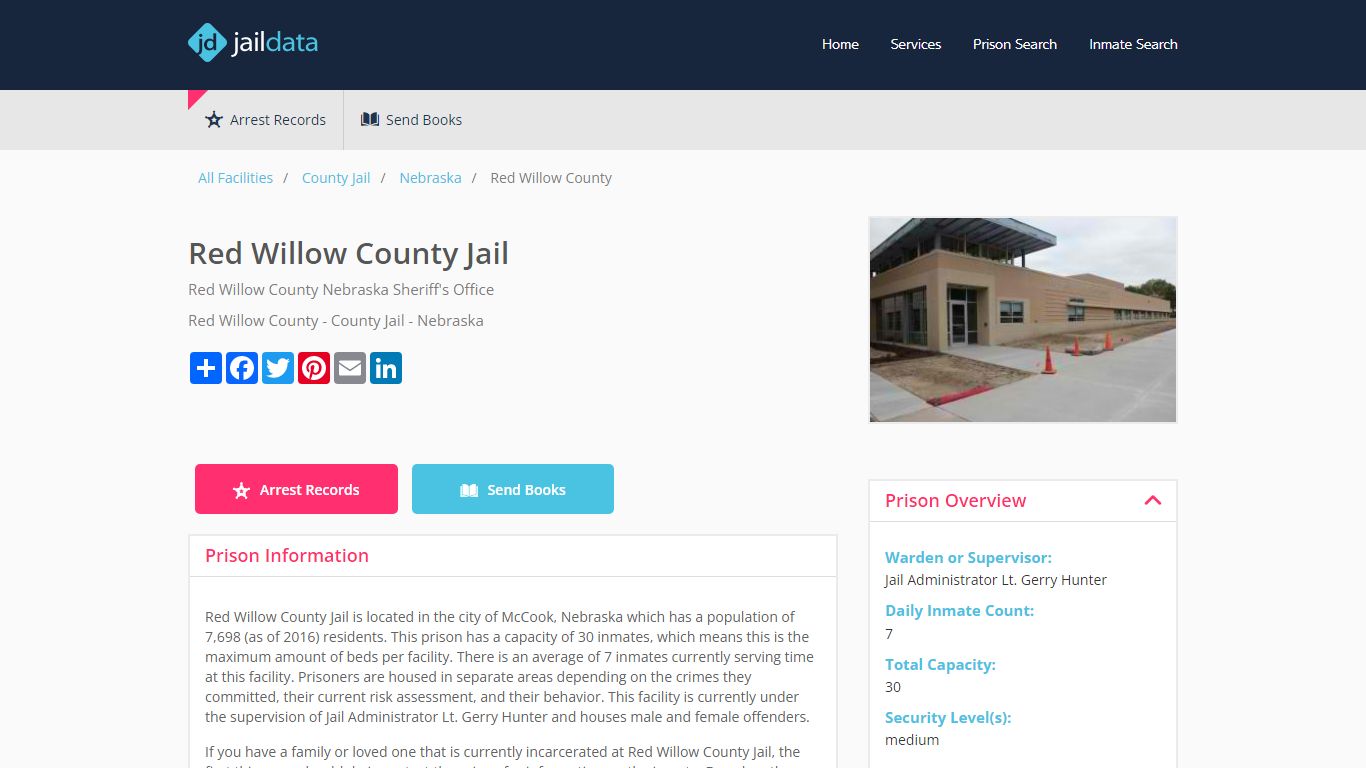 Red Willow County Jail Inmate Search and Prisoner Info - McCook, NE